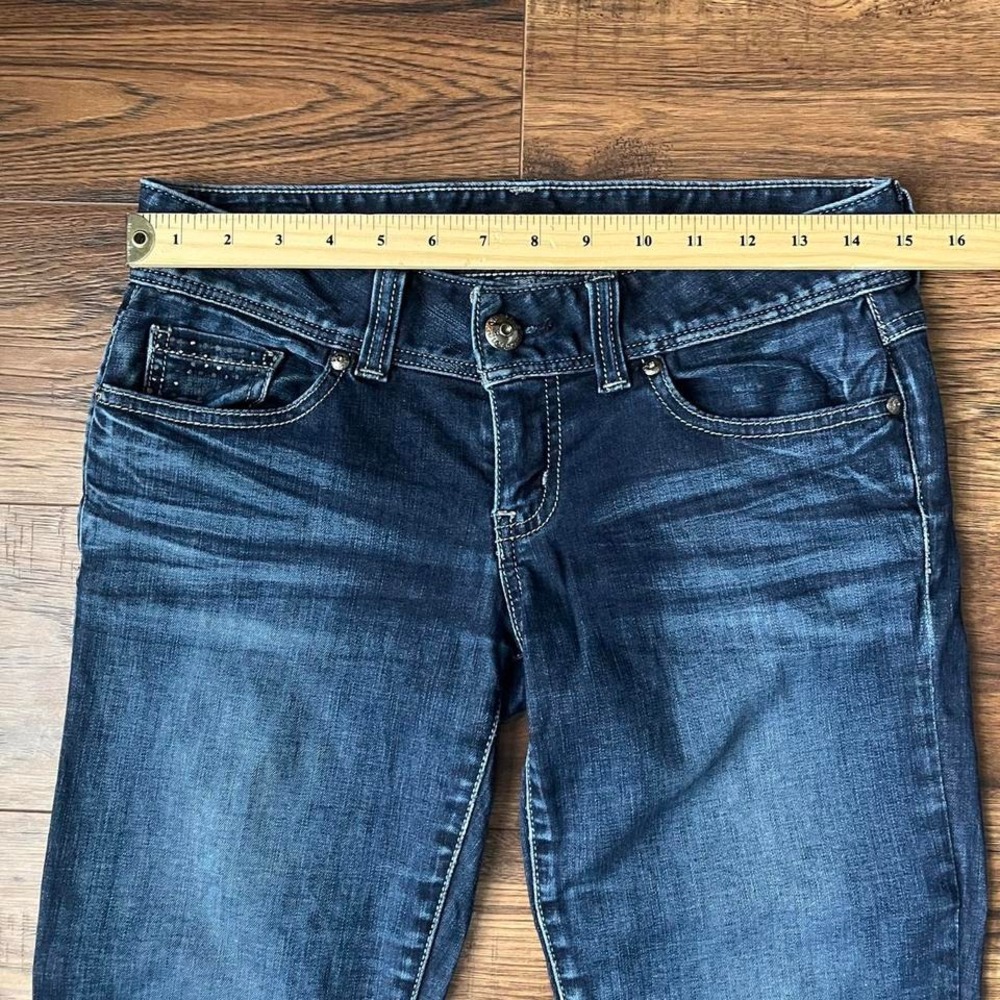 Vintage Guess Y2K Low Rise Bootcut Daredevil Jeans 27 Rhinestone‎ Embellished - Picture 4 of 8